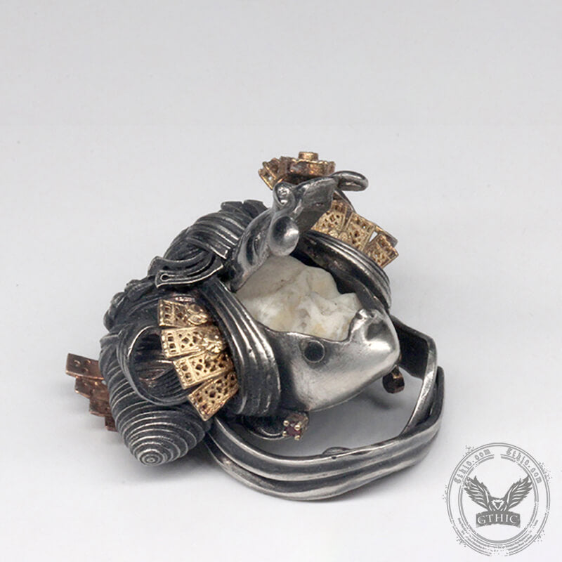 Japanese Geisha Sterling Silver Skull Ring | Gthic.com