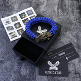 Japanese Samurai Skull Brass Paracord Bracelet | Gthic.com