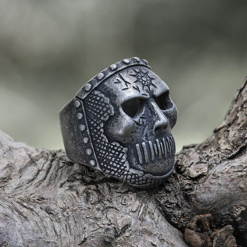 Jay Mask Stainless Steel Slipknot Ring | Gthic.com