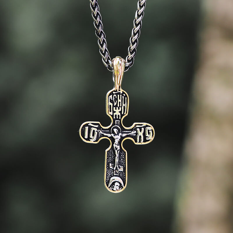 Jesus Christ Conquers Crucifixion Pure Tin Necklace