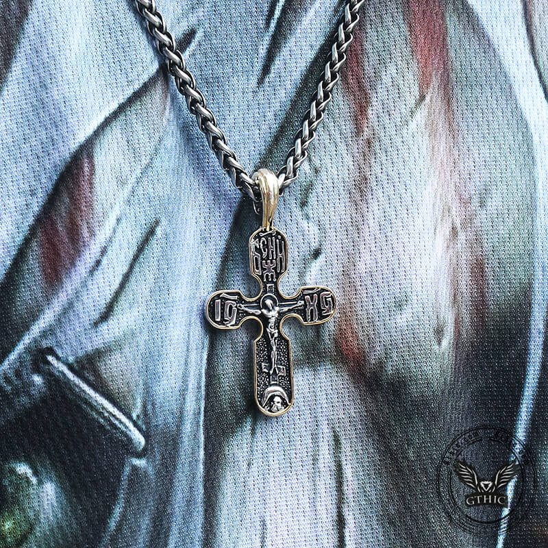 Jesus Christ Conquers Crucifixion Pure Tin Necklace