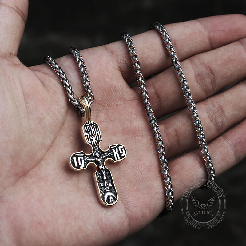 Jesus Christ Conquers Crucifixion Pure Tin Necklace | Gthic.com