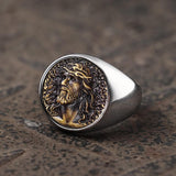 Jesus Portrait Stainless Steel Ring01 | Gthic.com