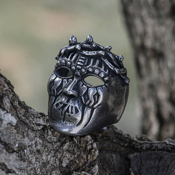 Joey Mask Stainless Steel Slipknot Ring | Gthic.com