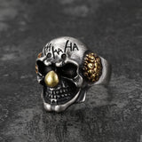 Joker Sterling Silver Skull Ring 01 | Gthic.com