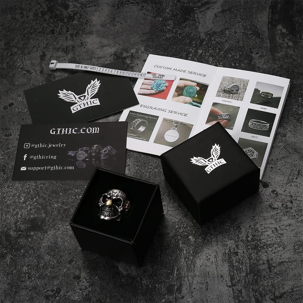 Joker Sterling Silver Skull Ring - GTHIC