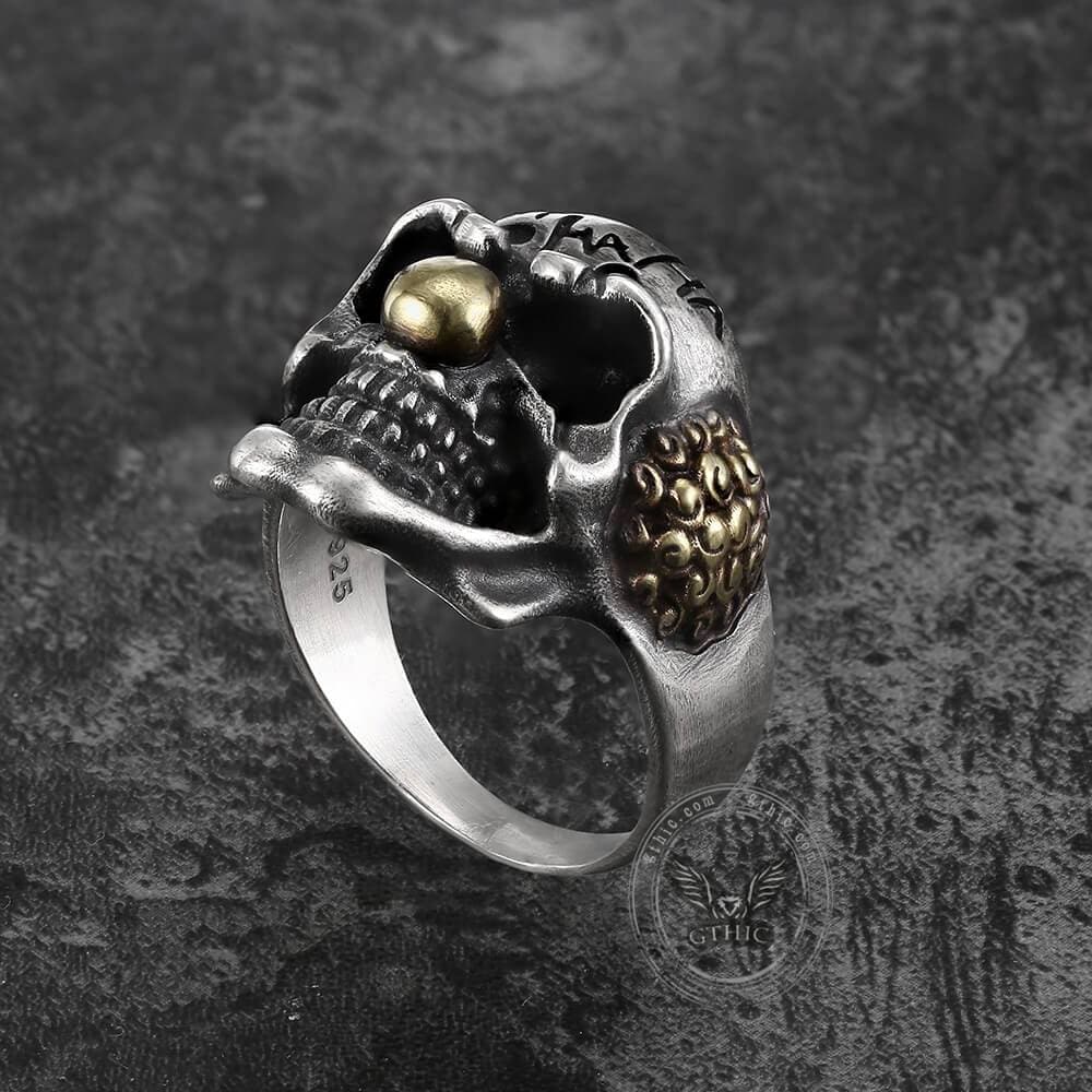 Joker Sterling Silver Skull Ring - GTHIC
