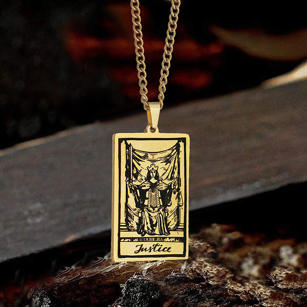 Justice Stainless Steel Tarot Necklace