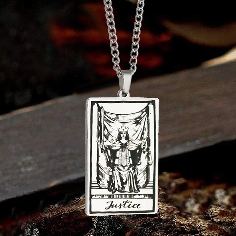 Justice Stainless Steel Tarot Necklace