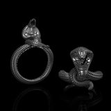 King Cobra Sterling Silver Ring | Gthic.com