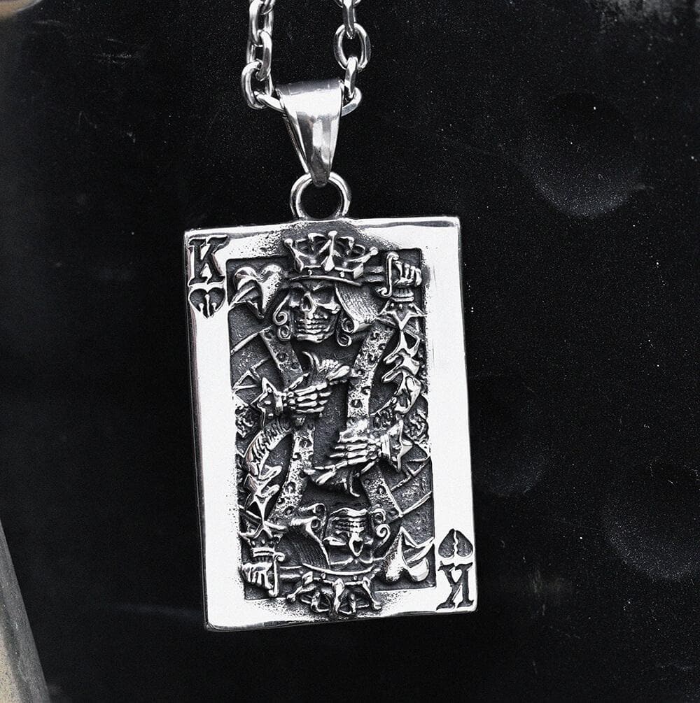 King Of Spades Stainless Steel Poker Pendant