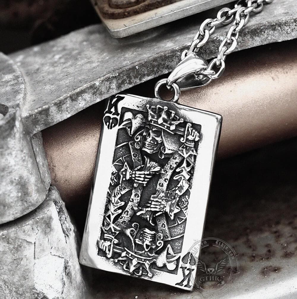 King Of Spades Stainless Steel Poker Pendant | Gthic.com
