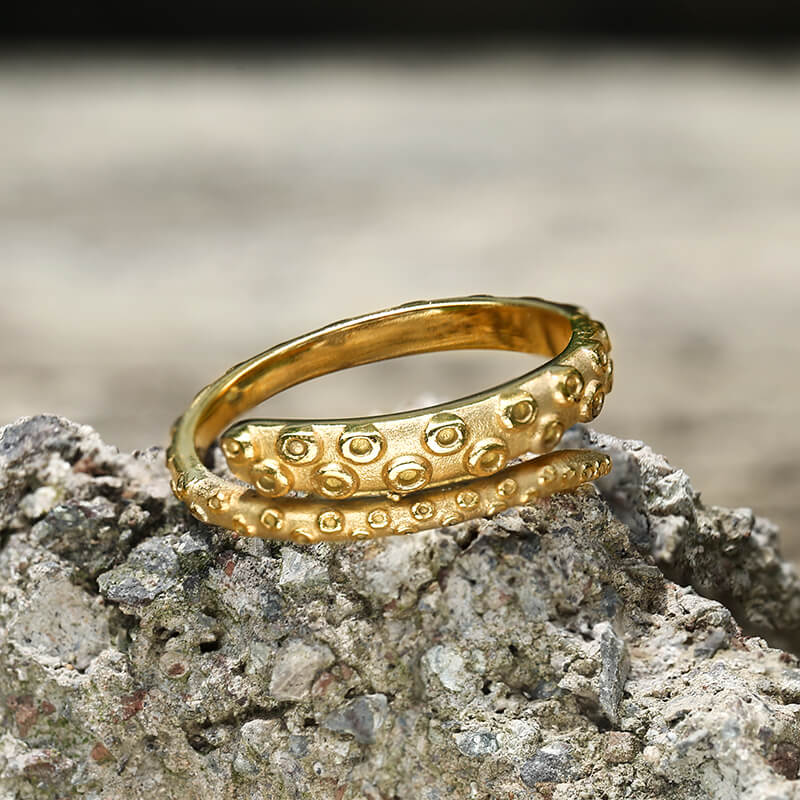 Kraken Octopus Arm Stainless Steel Ring