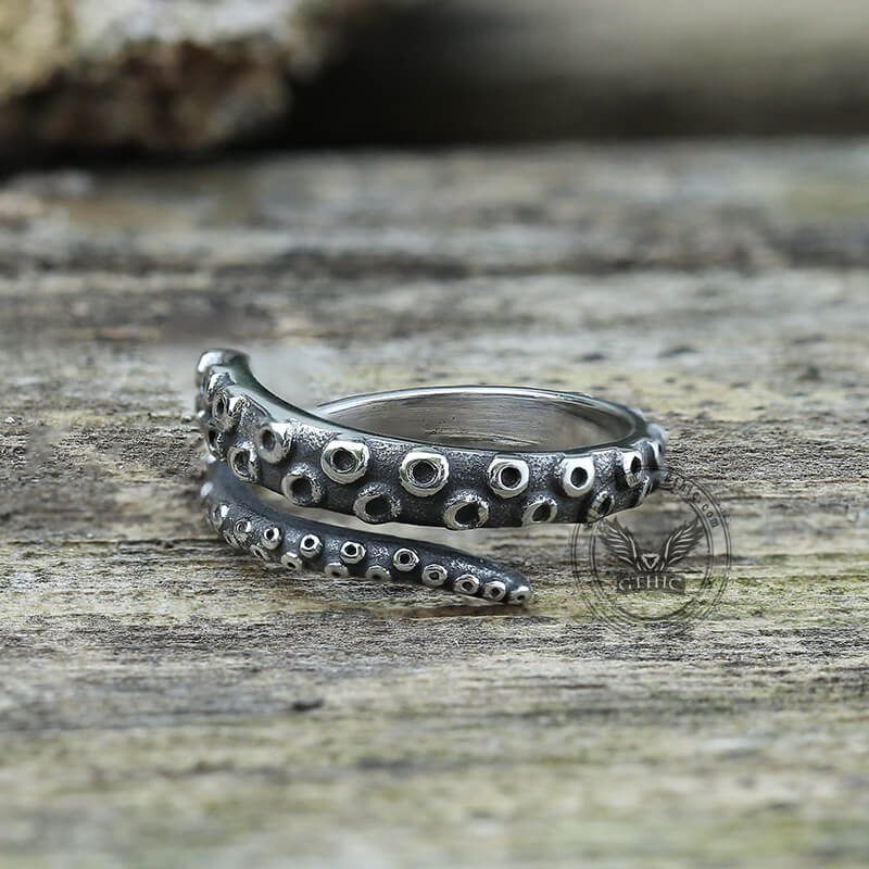 Kraken Octopus Arm Stainless Steel Ring