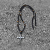 Latin Cross Stone Bead Necklace | Gthic.com
