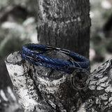 Double-Layer Braided Stainless Steel Leather Bracelet | Gthic.com