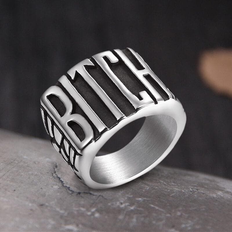 Letters BITCH Stainless Steel Ring