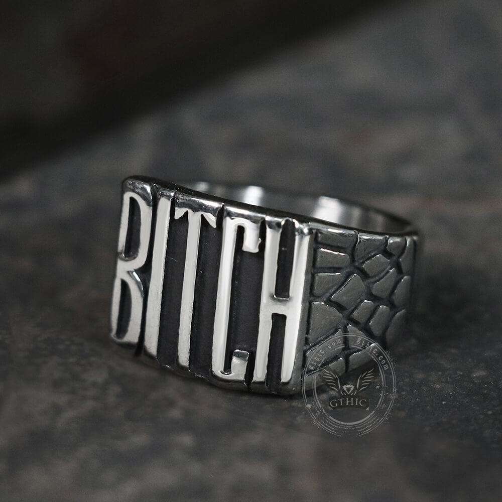 Letters BITCH Stainless Steel Ring