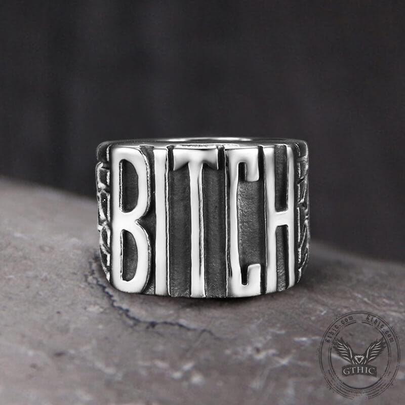 Letters BITCH Stainless Steel Ring