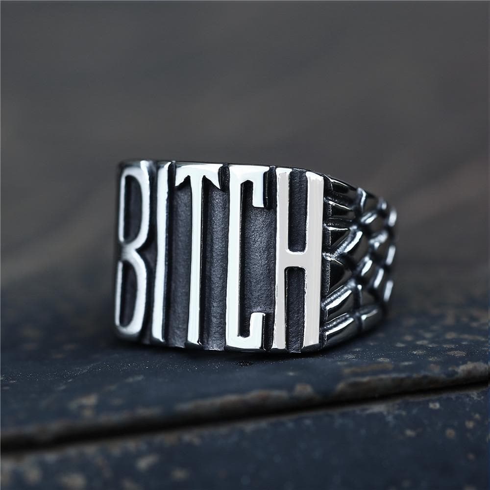 Letters BITCH Stainless Steel Ring