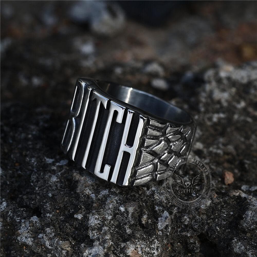 Letters BITCH Stainless Steel Ring