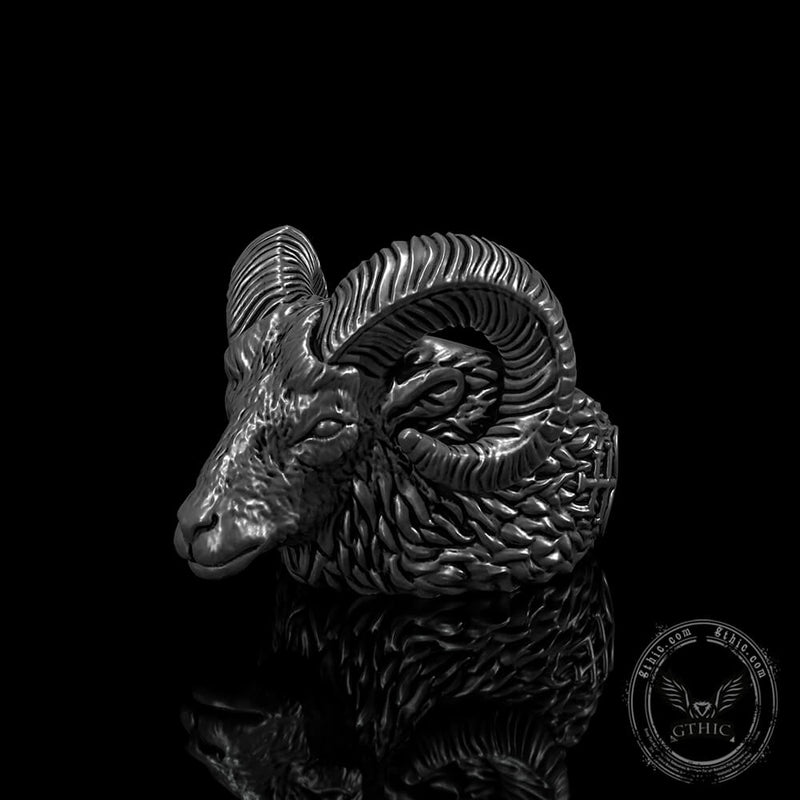 Leviathan Cross Goat Sterling Silver Ring