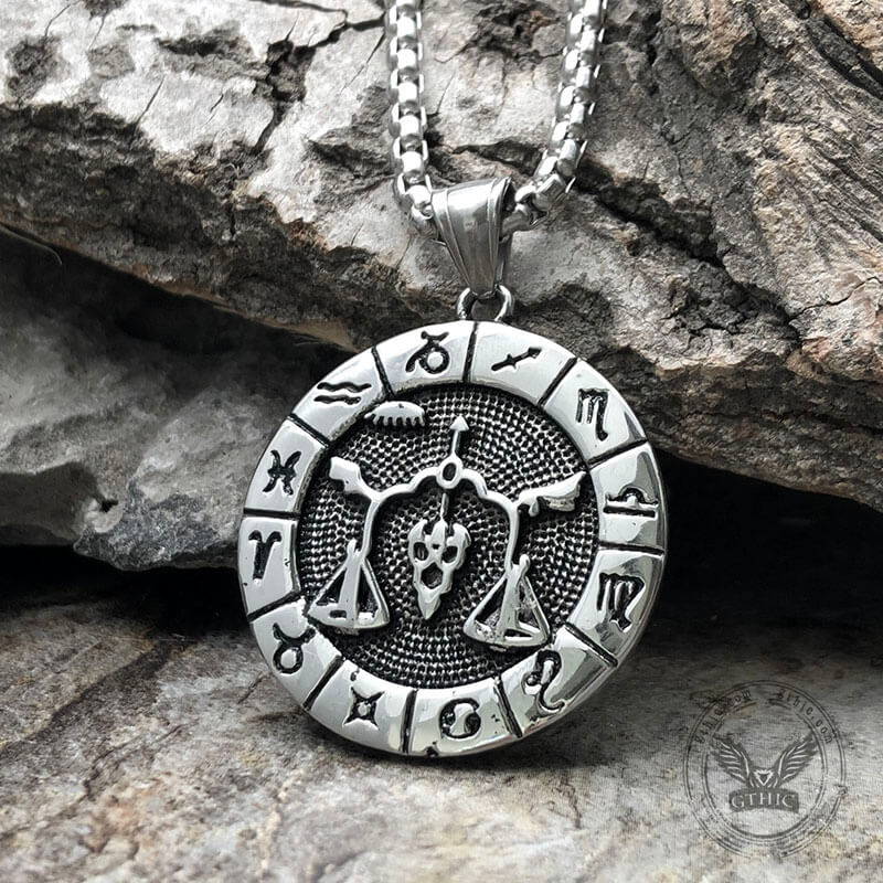 Libra Stainless Steel Pendant 02 | Gthic.com