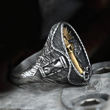 Lighthouse Hourglass Stainless Steel Marine Ring