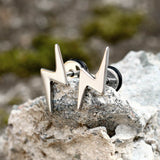 Lightning Stainless Steel Stud Earring | Gthic.com