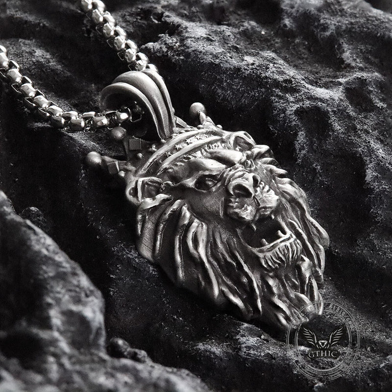 Lion King Crown Pure Tin Necklace | Gthic.com