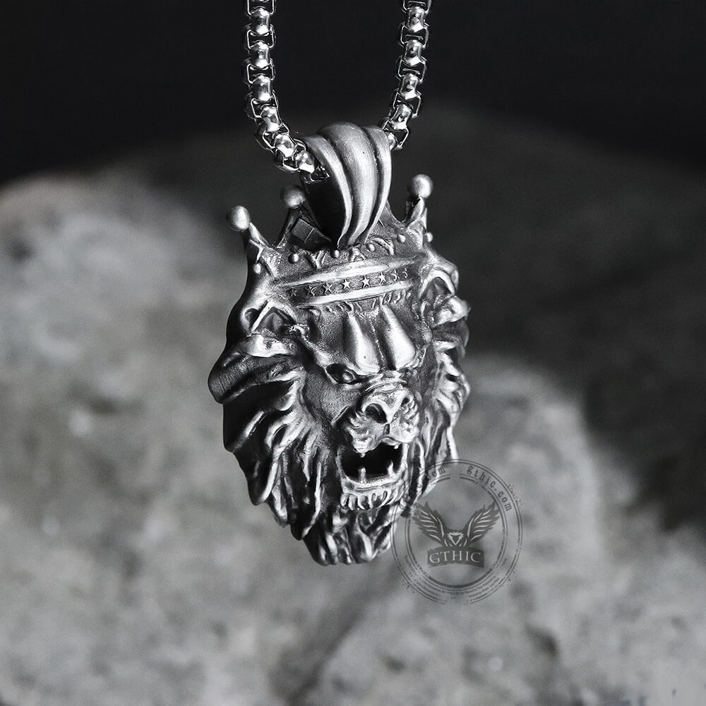Lion King Crown Pure Tin Necklace