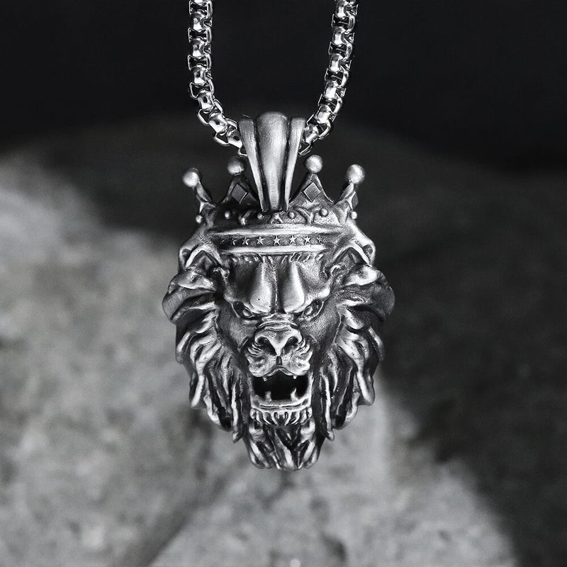 Lion King Crown Pure Tin Necklace | Gthic.com