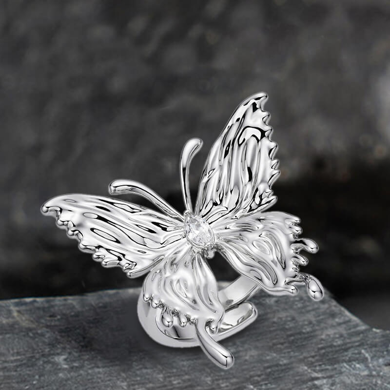 Liquefied Butterfly Copper Open Ring | Gthic.com