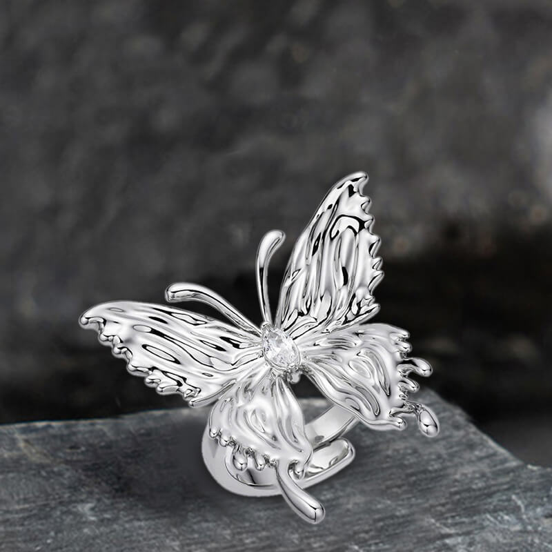 Liquefied Butterfly Copper Open Ring | Gthic.com