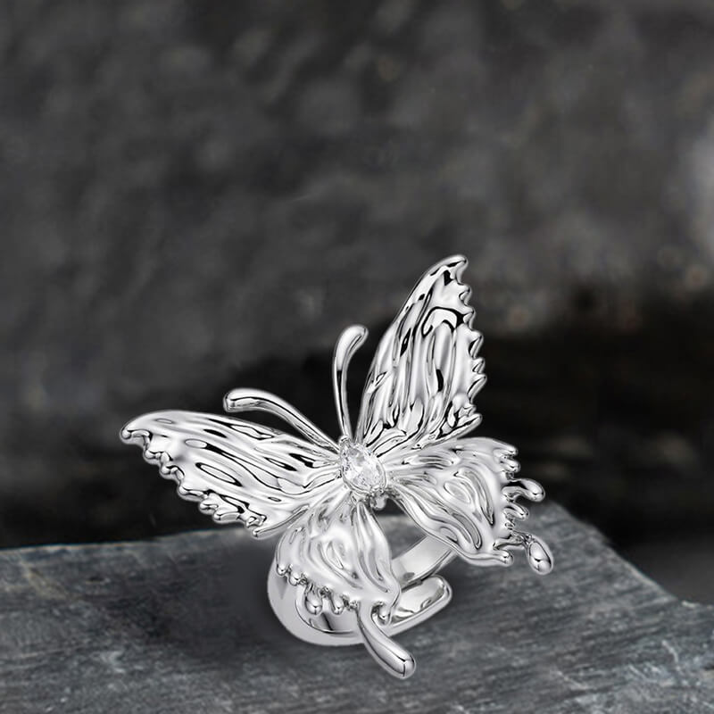 Liquefied Butterfly Copper Open Ring | Gthic.com