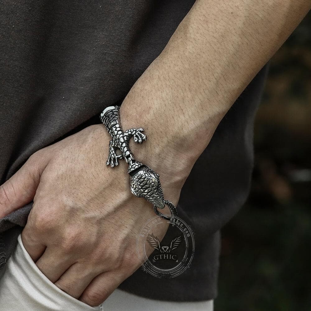 Lizard Stainless Steel Animal Bracelet 02 | Gthic.com