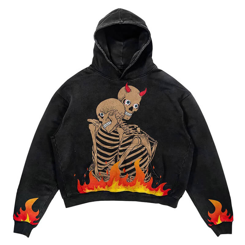 Love Never Dies Polyester Skull Hoodie | Gthic.com