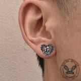 Loved Heart Skull Stainless Steel Ear Gauges | Gthic.com