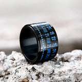Luminous Arabic Numerals Stainless Steel Spinner Ring | Gthic.com