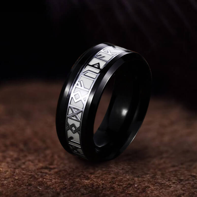 Luminous Runes Stainless Steel Ring04 | Gthic.com