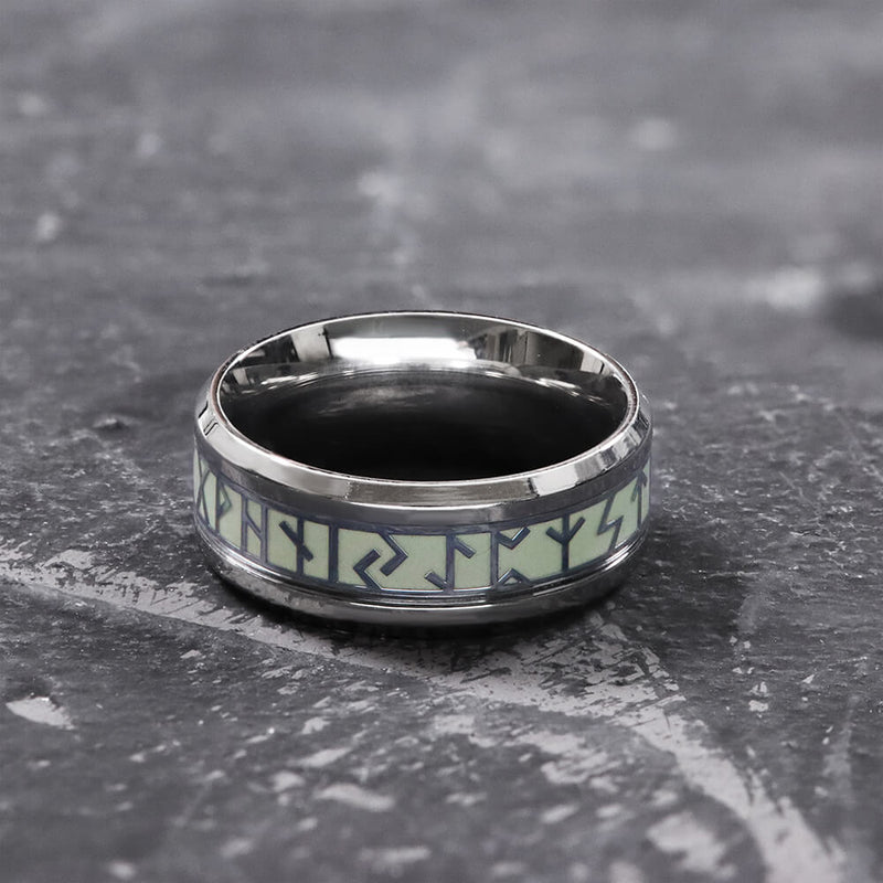 Luminous Runes Stainless Steel Ring08 | Gthic.com