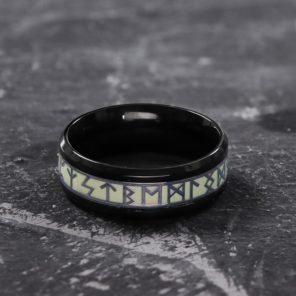 Stone Runes Rings Luminous Runes Stainless Steel Ring – GTHIC