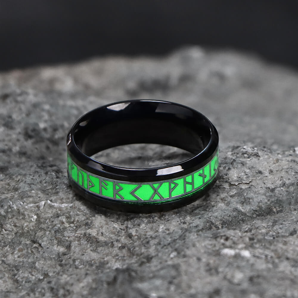 Luminous Runes Stainless Steel Ring05 | Gthic.com