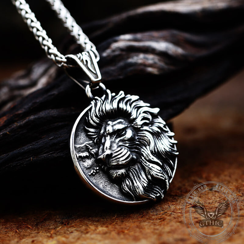 Majestic Lion Head Stainless Steel Pendant 03 | Gthic.com