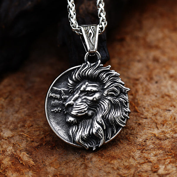 Majestic Lion Head Stainless Steel Pendant 01 | Gthic.com