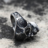 Mandala bloem koperen Sterling zilveren Skull Ring