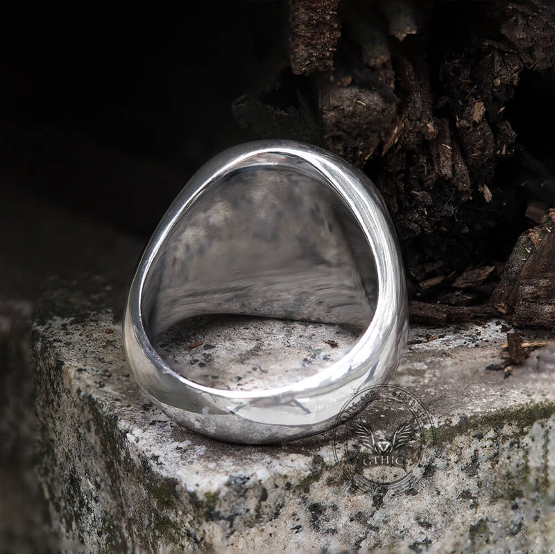 Mandalorianer-Symbol-Totenkopf-Ring aus Edelstahl
