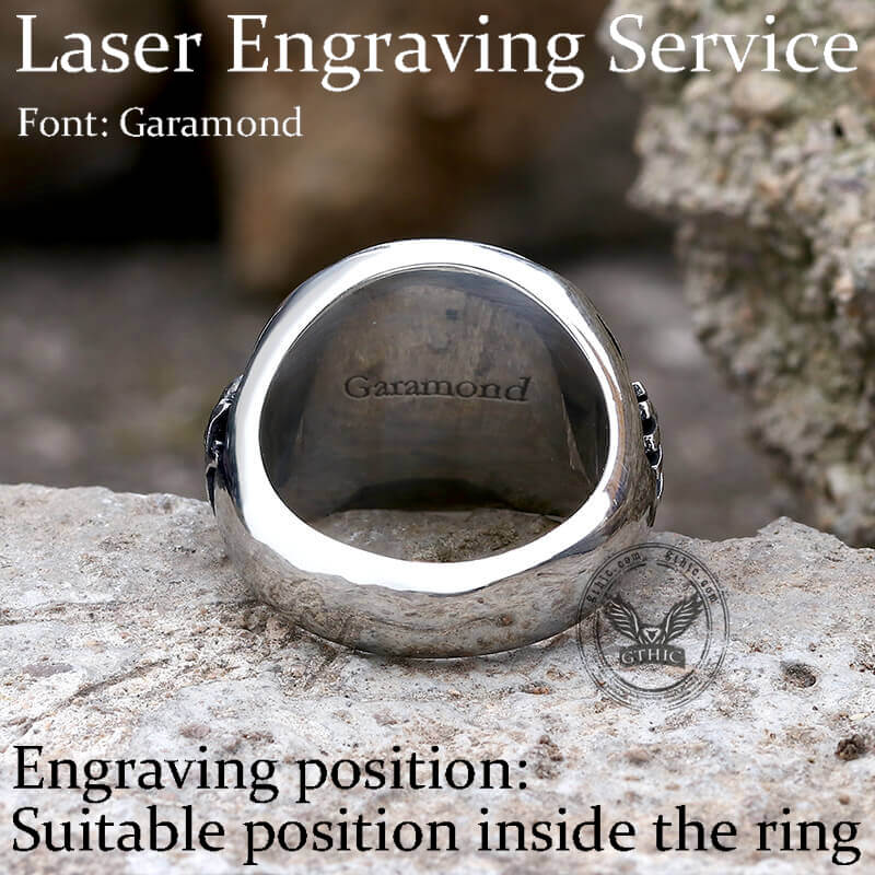 Totenkopf-Ring aus Edelstahl mit Mason-Symbol