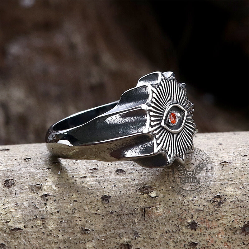 Masonic Eye Stainless Steel Ring