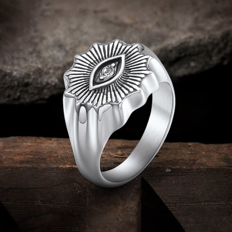 Masonic Eye Stainless Steel Ring | Gthic.com